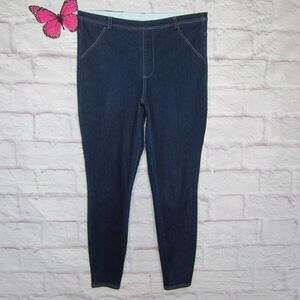 Yitty Dark Wash Denim High Waisted Pull On Smoothing Stretch Jegging Jean XXL/1X